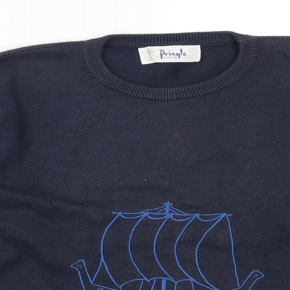 Pringle Mens Blue   Pullover Jumper Size M  - Boat