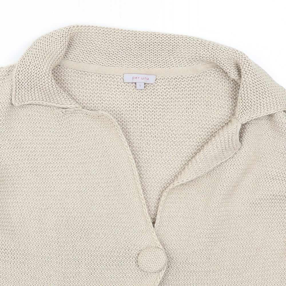 Per Una Womens Beige   Cardigan Jumper Size S
