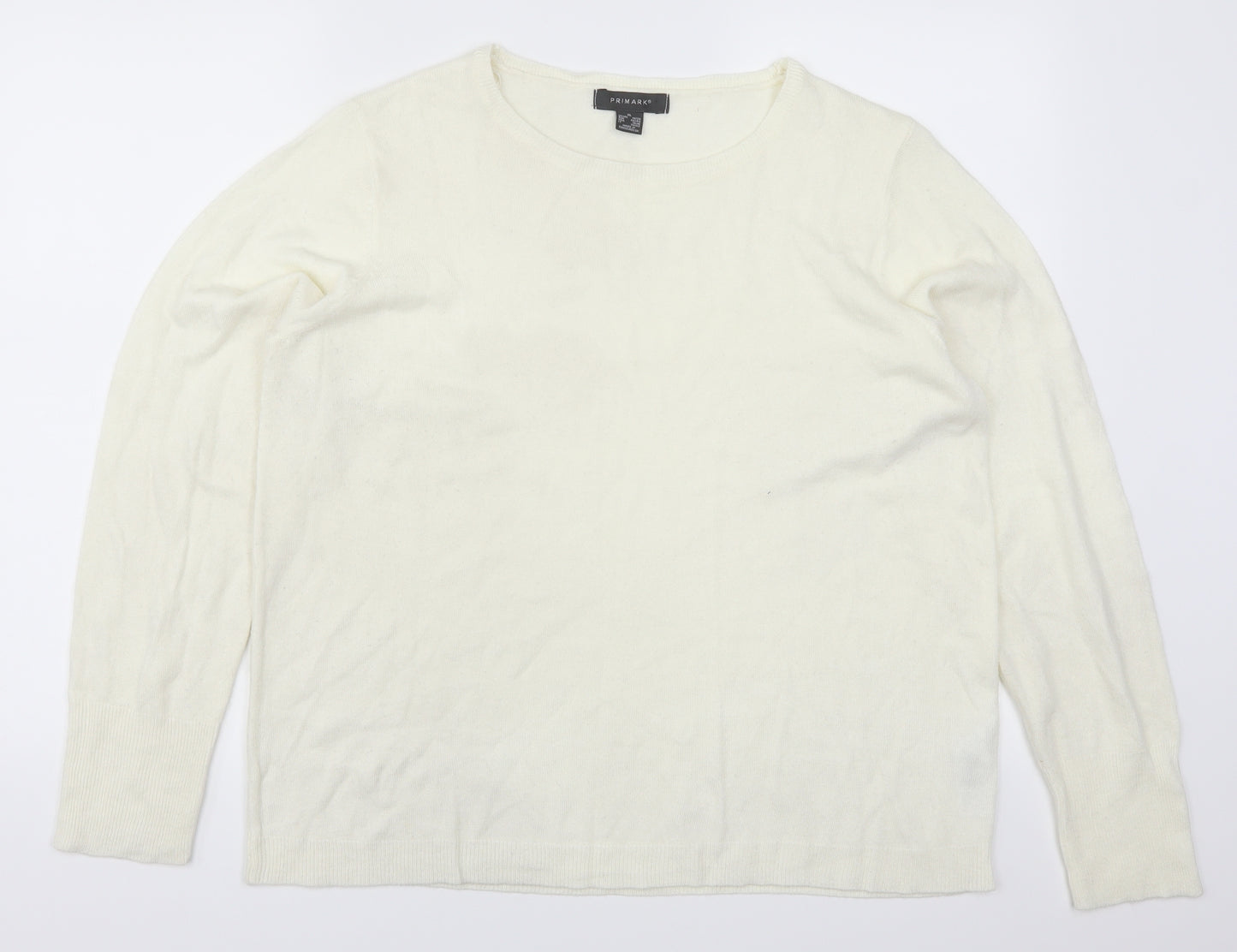 Primark Womens White   Pullover Jumper Size 18  - Cream