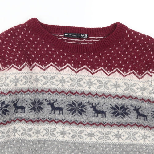 Atmosphere Womens Red Fair Isle  Pullover Jumper Size 12  - Christmas Prints