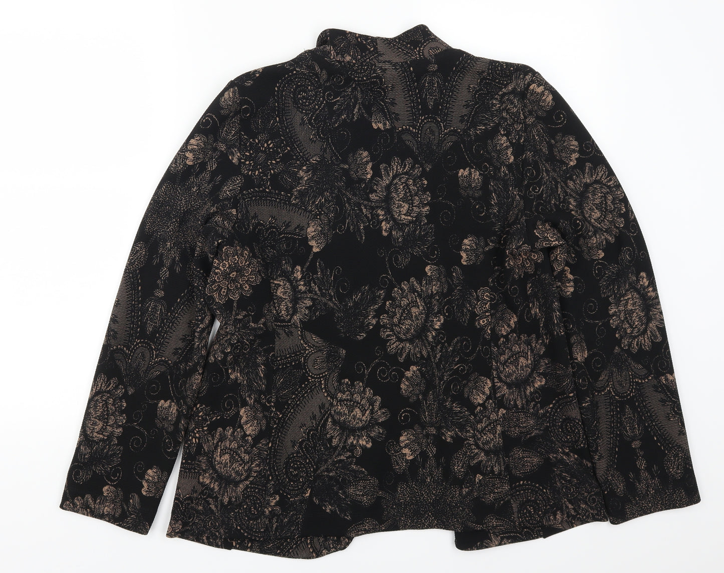 CMD Womens Black Floral  Jacket  Size 16  - Brown Flowers
