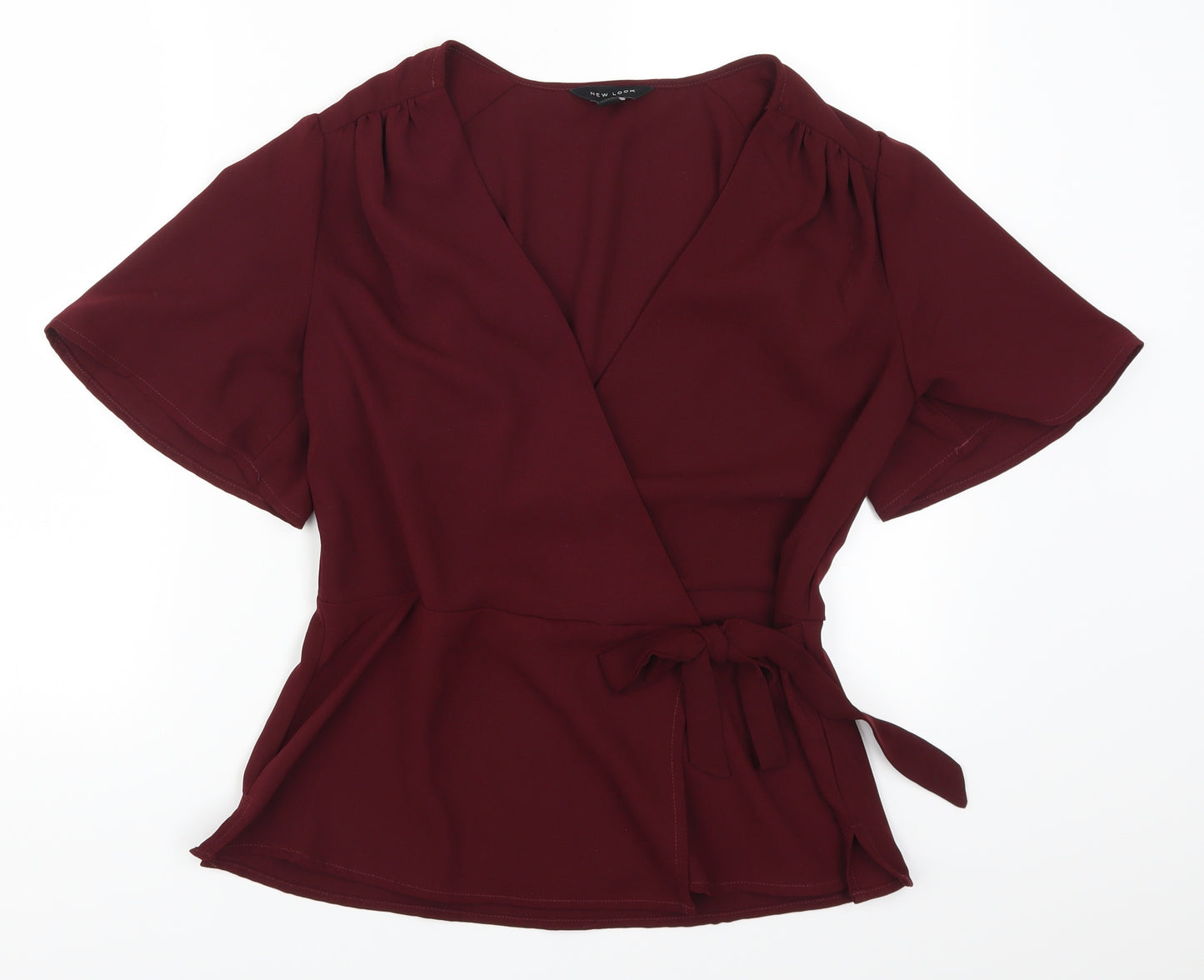 New Look Womens Red   Wrap Blouse Size 12