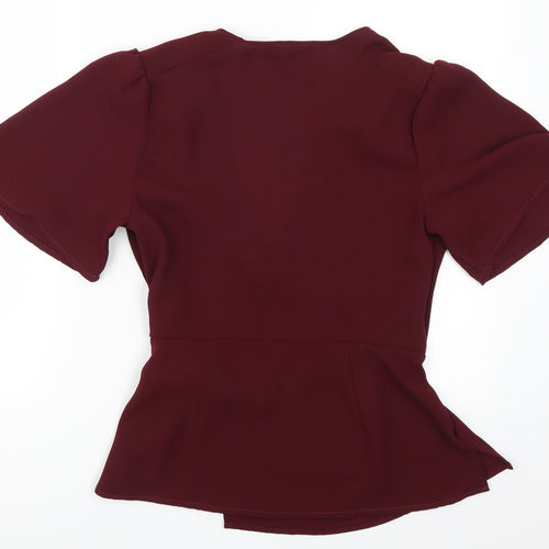 New Look Womens Red   Wrap Blouse Size 12
