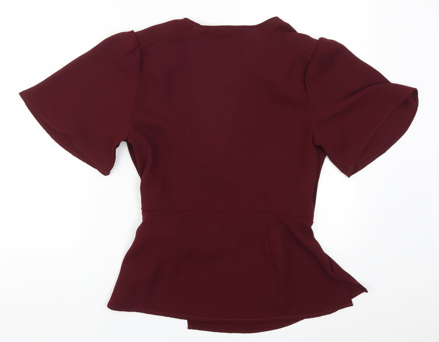 New Look Womens Red   Wrap Blouse Size 12