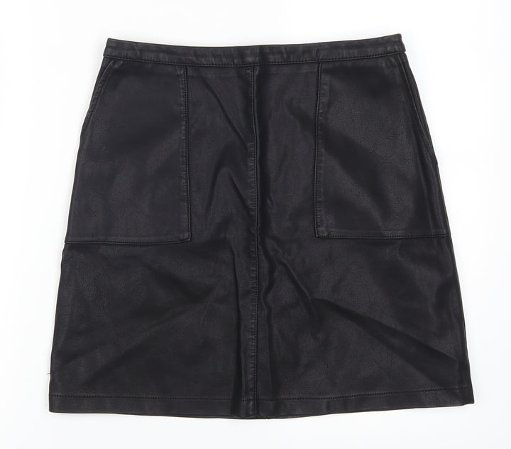Papaya Womens Black A-Line Skirt Size 8
