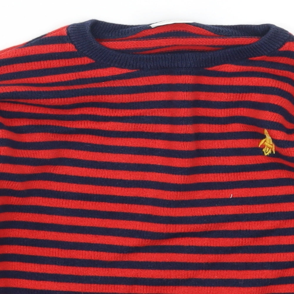 F&F Boys Red Striped  Henley Jumper Size 4-5 Years  - Yellow and Blue