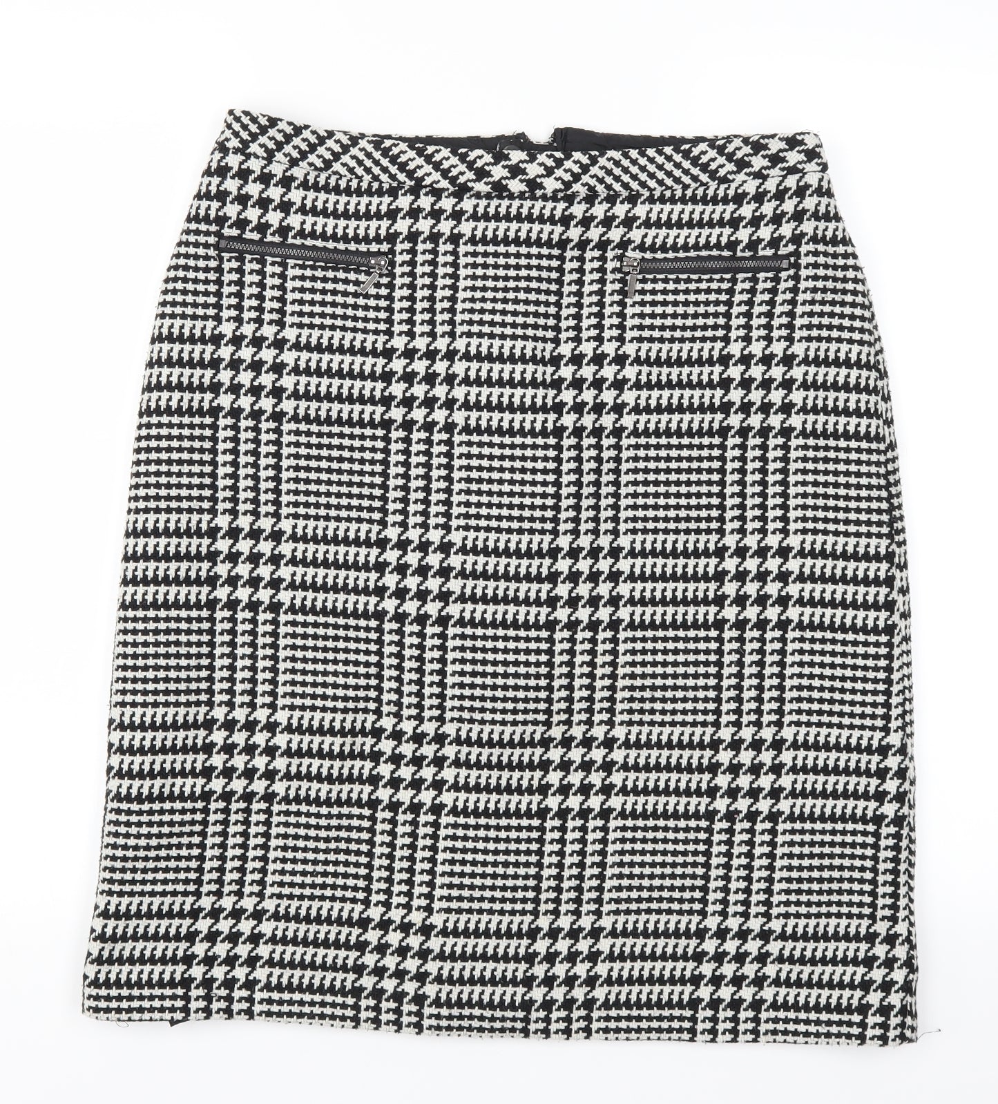 Marks and Spencer Womens Grey Houndstooth  Straight & Pencil Skirt Size 14