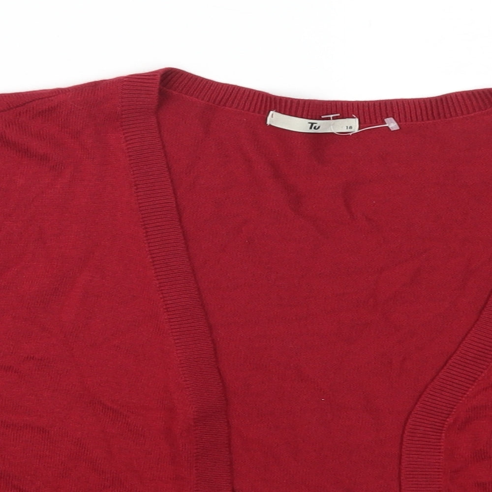 TU Womens Red   Cardigan Jumper Size 18
