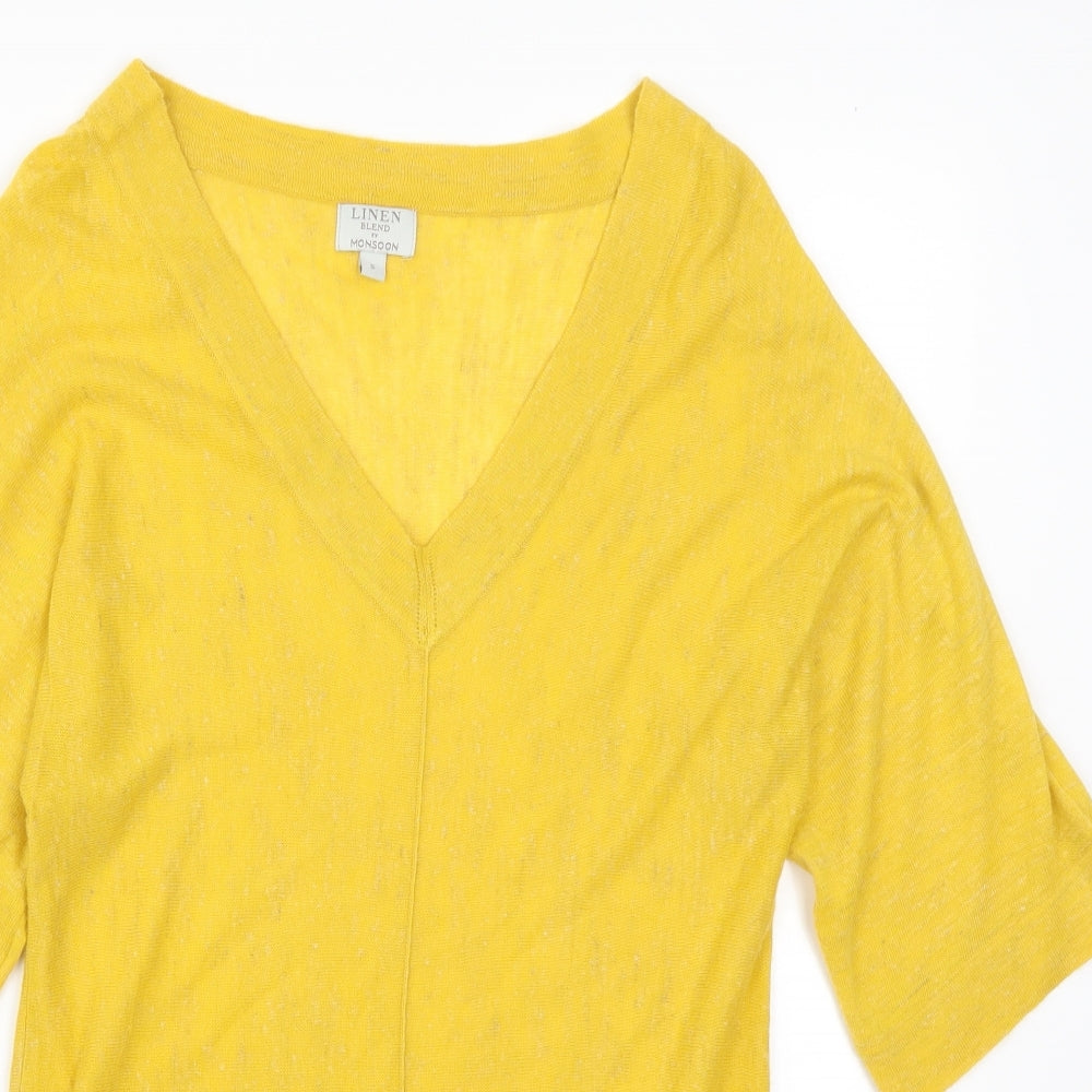 Monsoon Womens Yellow   Pullover Jumper Size S