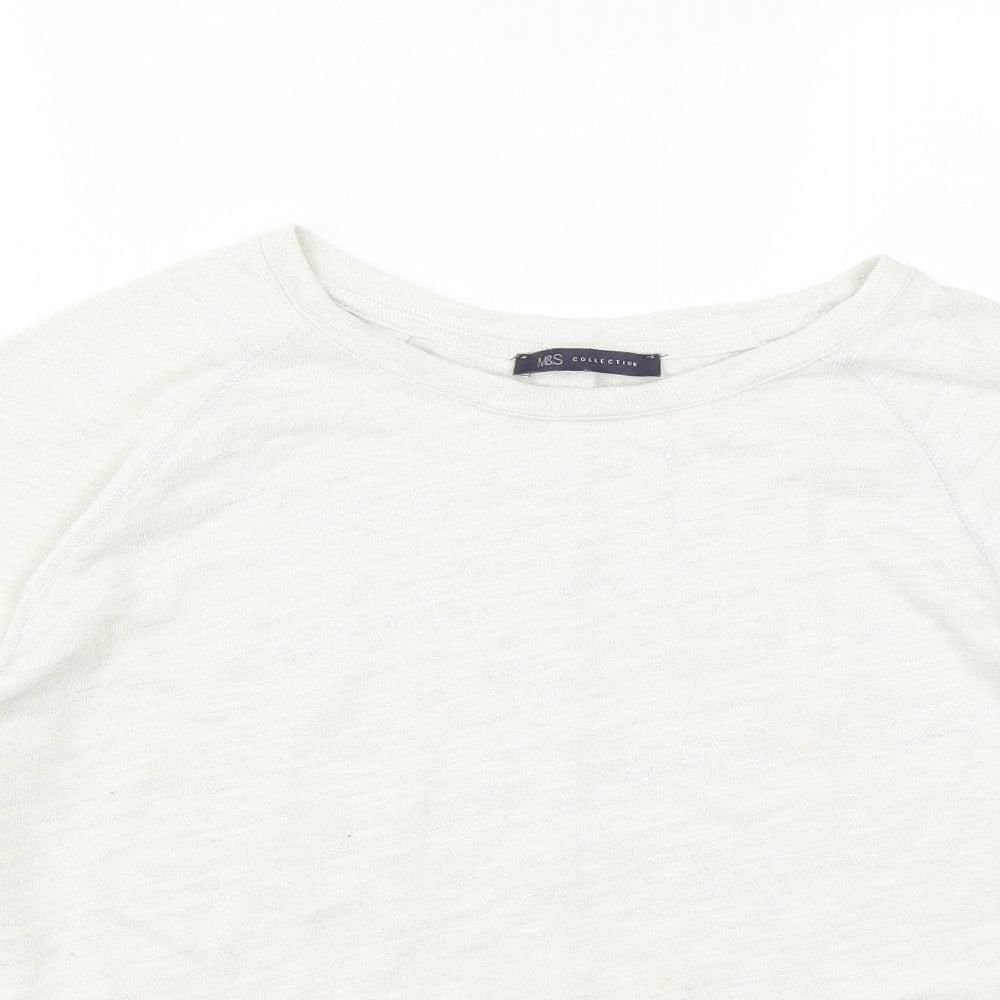 Marks and Spencer Womens Ivory   Basic T-Shirt Size 14