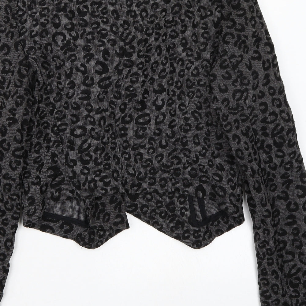 Zara Womens Grey Animal Print  Jacket Coat Size M