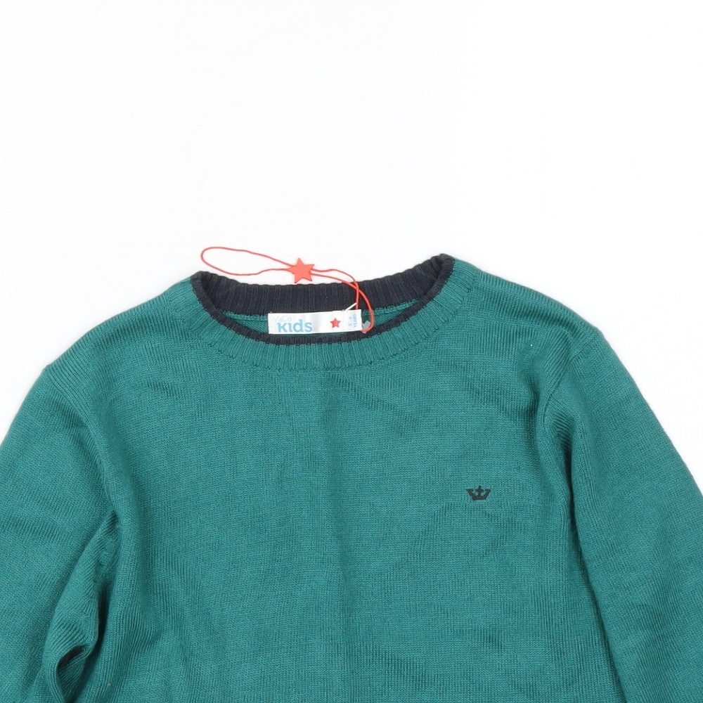 M&Co Boys Green   Pullover Jumper Size 5-6 Years