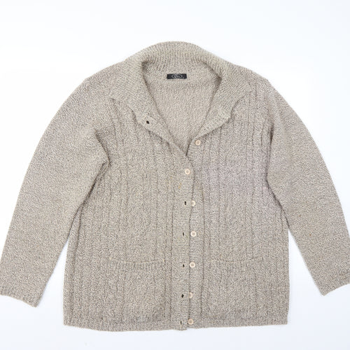 BM Womens Beige   Cardigan Jumper Size L