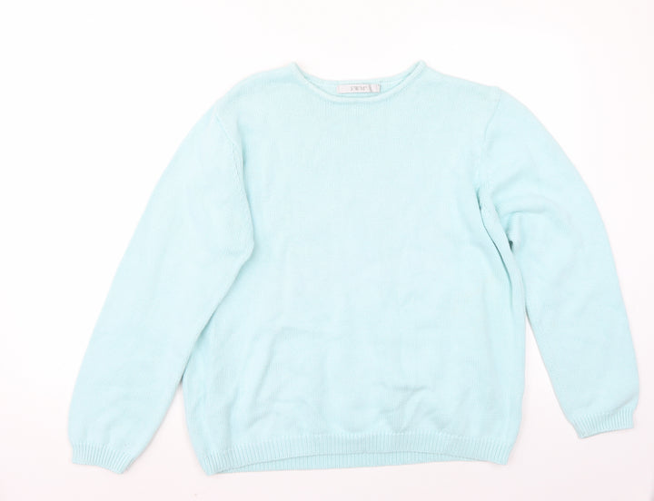 EWM Womens Blue Pullover Jumper Size M