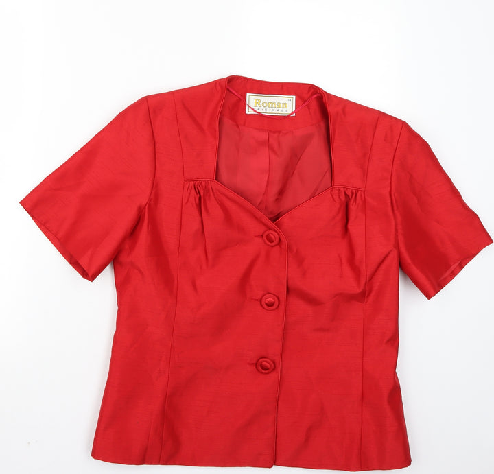 Roman Womens Red Jacket Coat Size 14