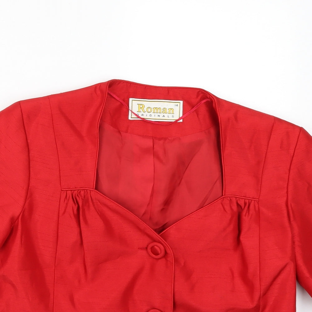 Roman Womens Red   Jacket Coat Size 14