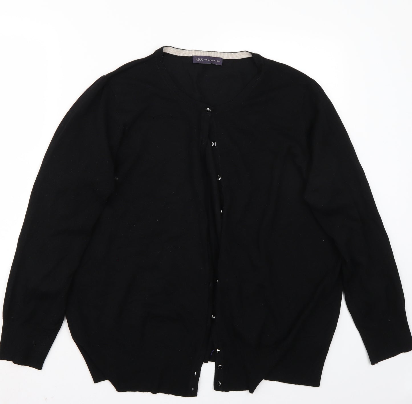 Marks and Spencer Womens Black   Cardigan Jumper Size 24
