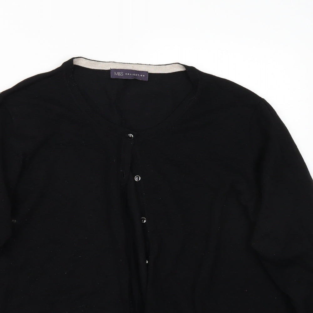 Marks and Spencer Womens Black   Cardigan Jumper Size 24