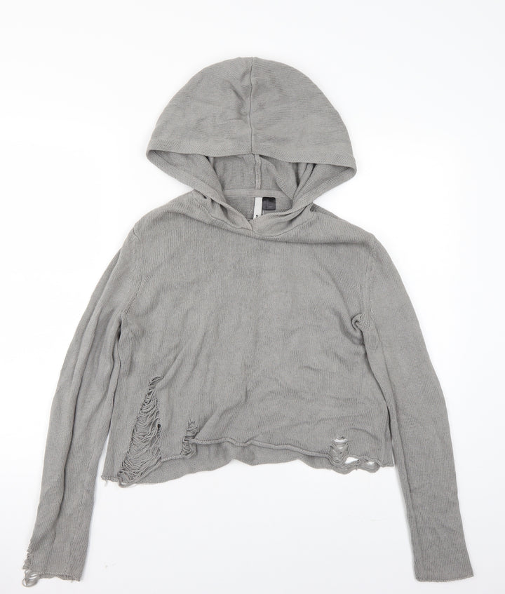 H&M Womens Grey Pullover Hoodie Size S