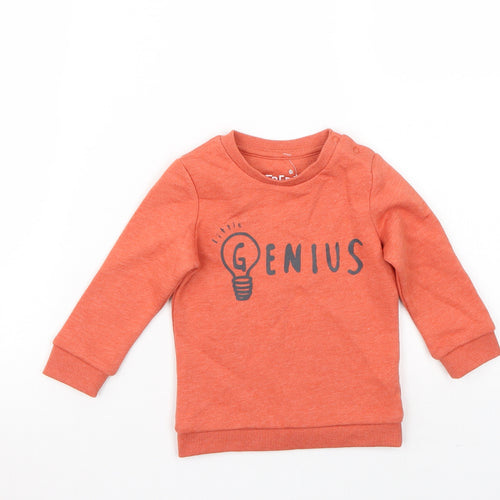 fred & flo Baby Orange   Pullover Jumper Size 6-9 Months