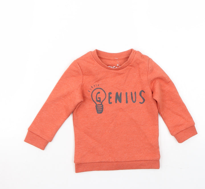 fred & flo Baby Orange Pullover Jumper Size 6-9 Months