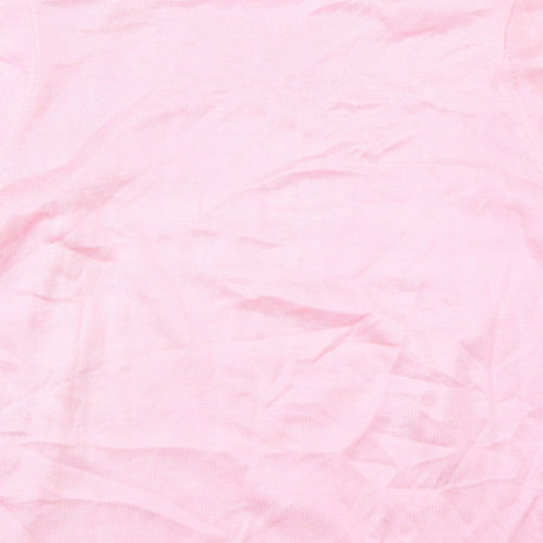 Fay Louise Womens Pink Striped  Basic T-Shirt Size L