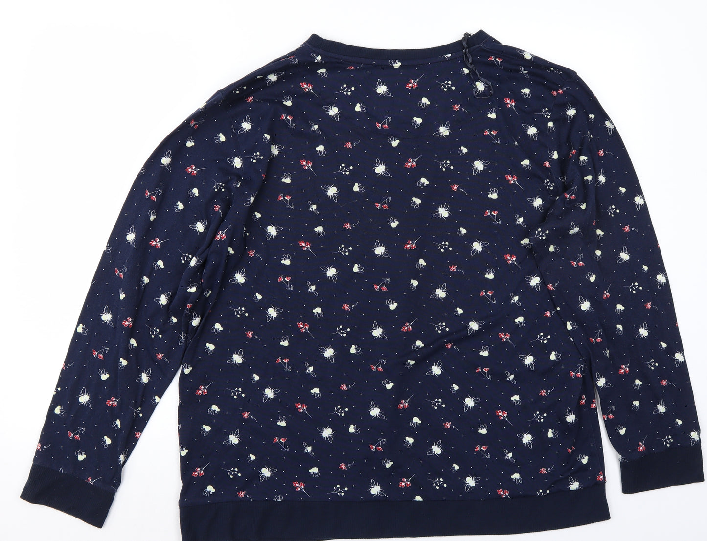 Love To Dream Womens Blue Floral  Pullover Jumper Size 16