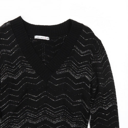 Select Womens Black   Pullover Jumper Size M