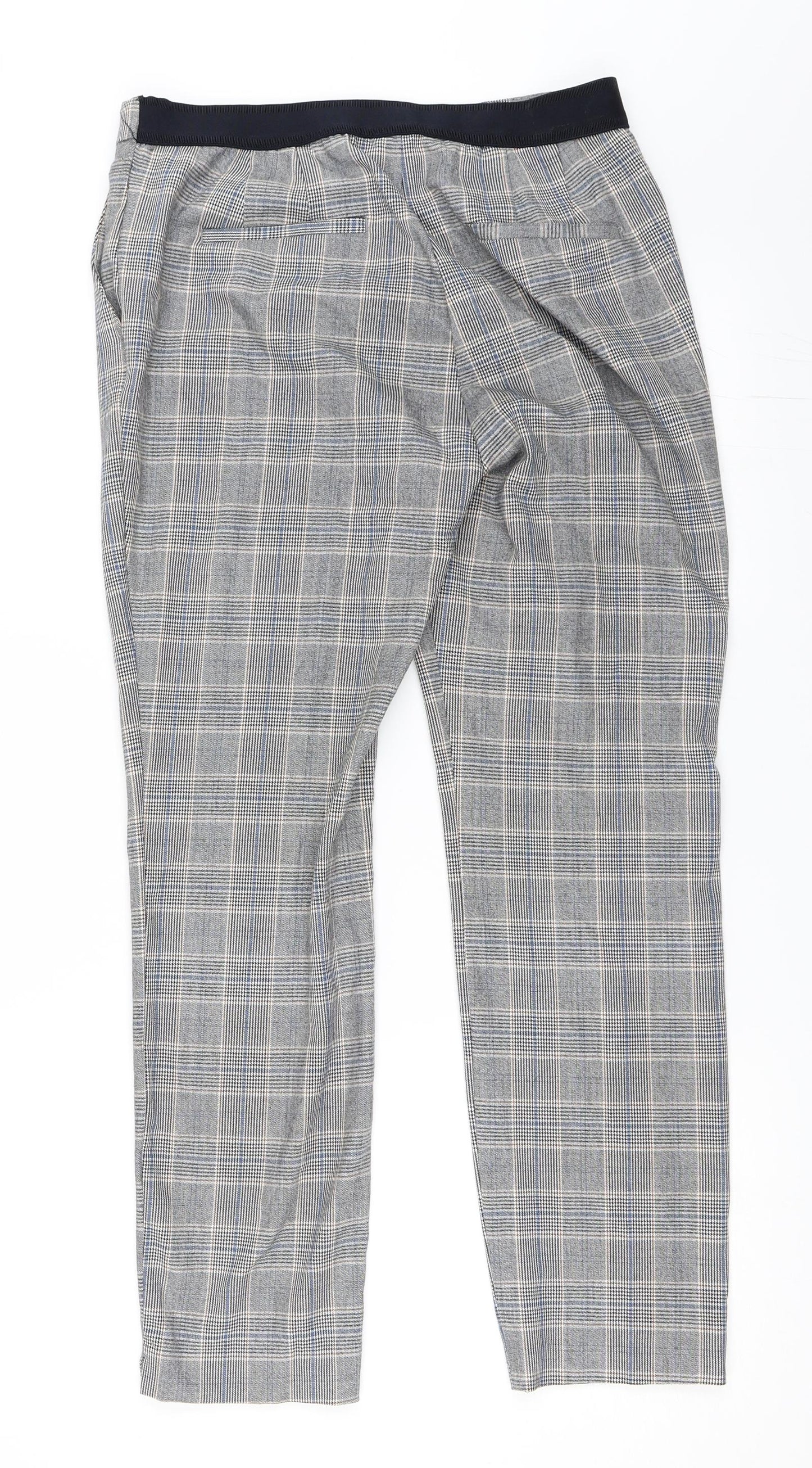 Zara Womens Grey Check  Capri Trousers Size L L27 in