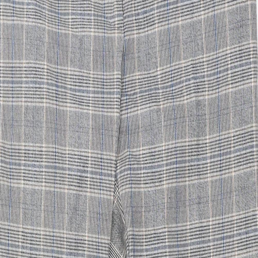 Zara Womens Grey Check  Capri Trousers Size L L27 in