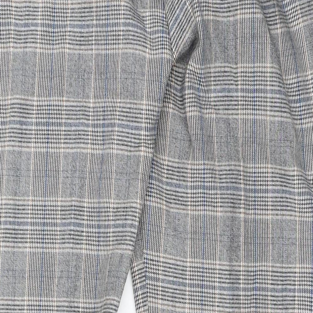 Zara Womens Grey Check  Capri Trousers Size L L27 in