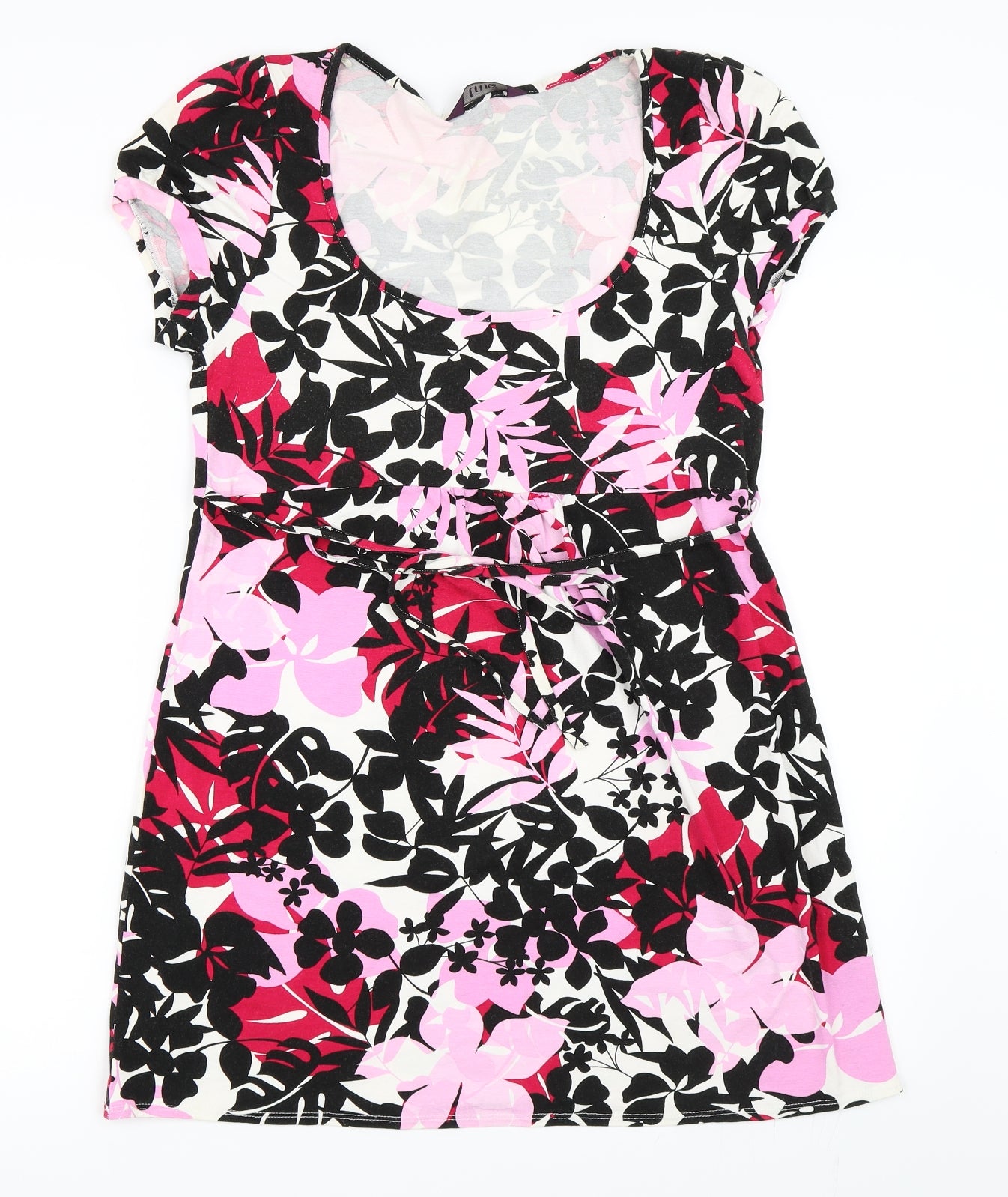 TRUE Womens White Floral  Tunic T-Shirt Size 16