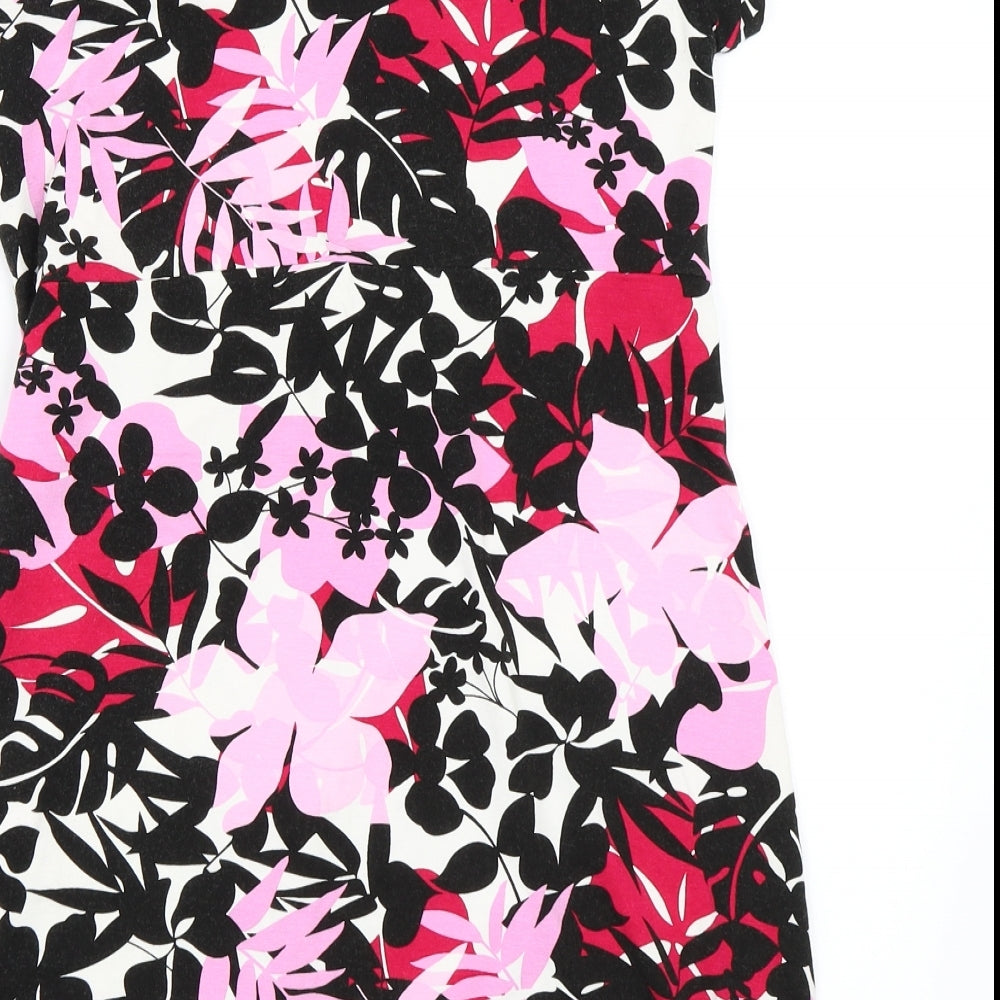 TRUE Womens White Floral  Tunic T-Shirt Size 16