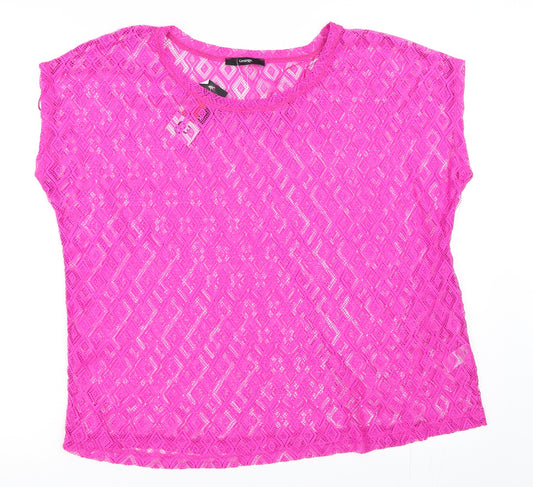 Front view of George women’s pink basic t-shirt, size UK 14