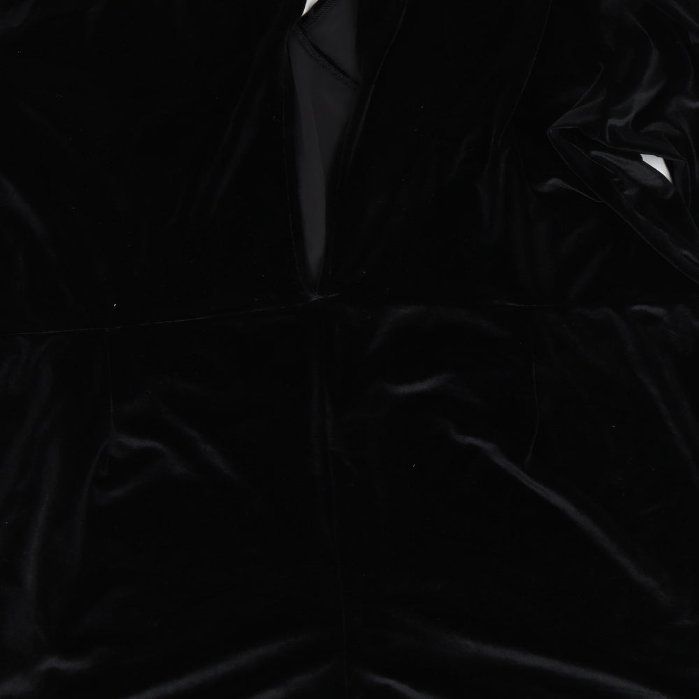 ASOS Womens Black  Velour Playsuit One-Piece Size 28