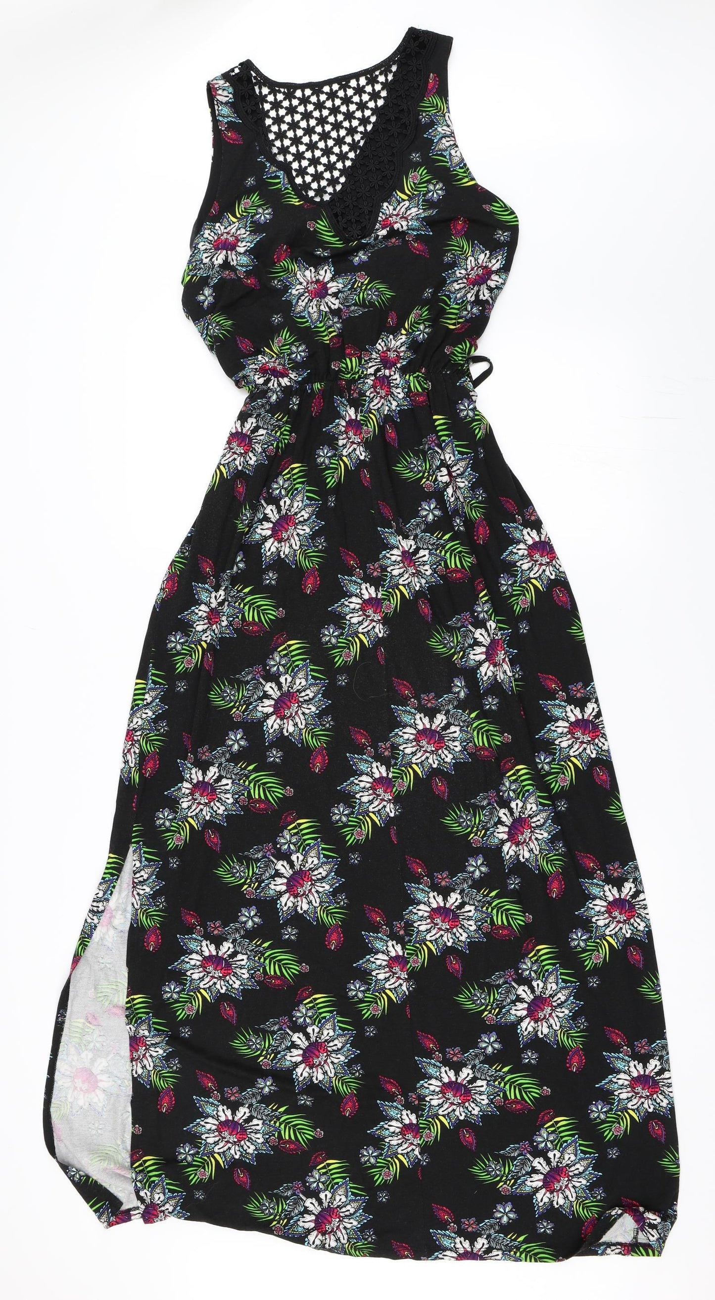 George Womens Black Floral  Maxi  Size 14