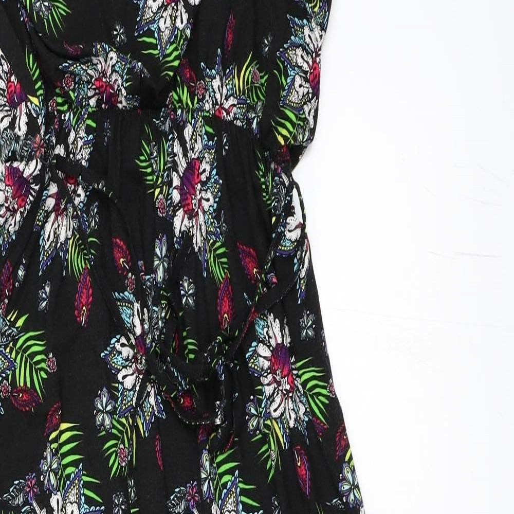 George Womens Black Floral  Maxi  Size 14