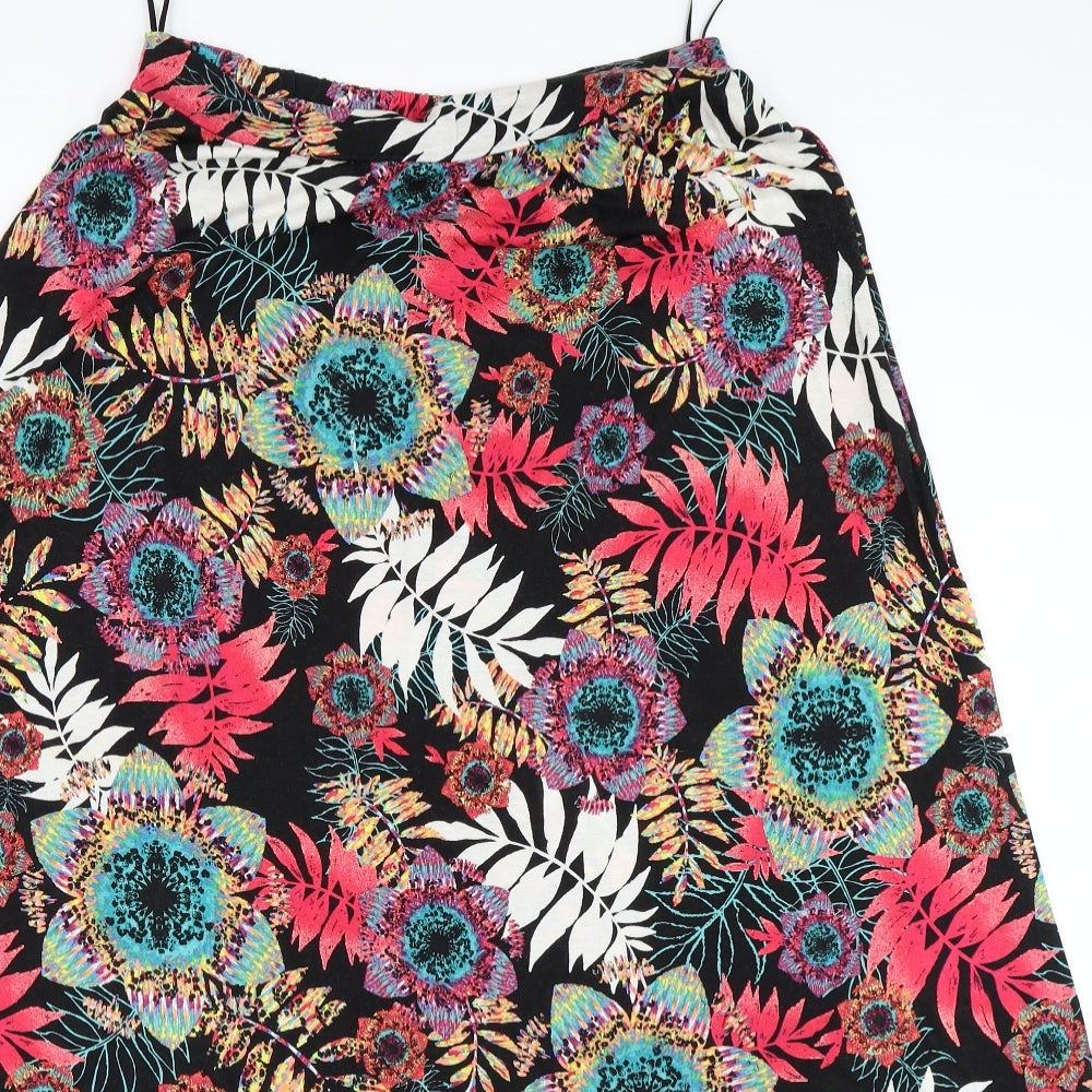 George Womens Black Floral  Maxi Skirt Size 12