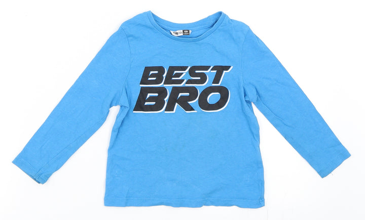 Pep&Co Boys Blue   Basic T-Shirt Size 18-24 Months  - brother