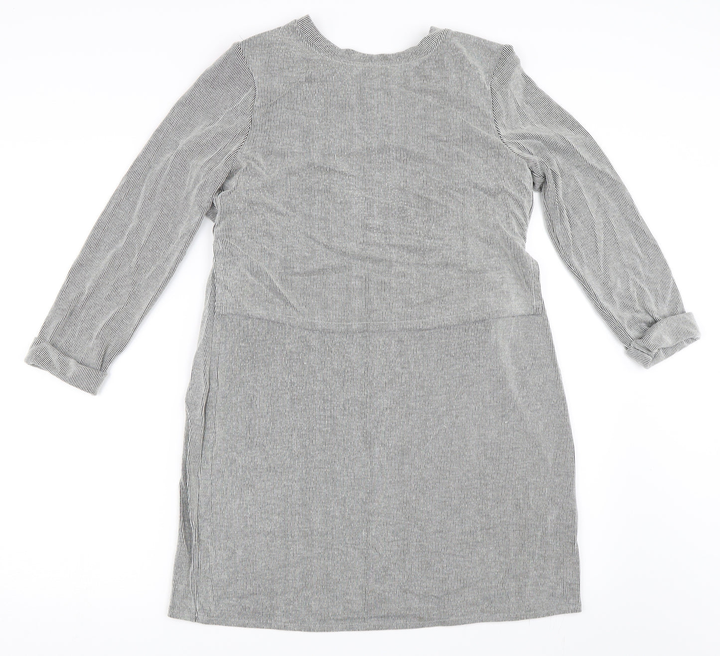 Topshop Womens Grey Striped  Jumper Dress  Size 12