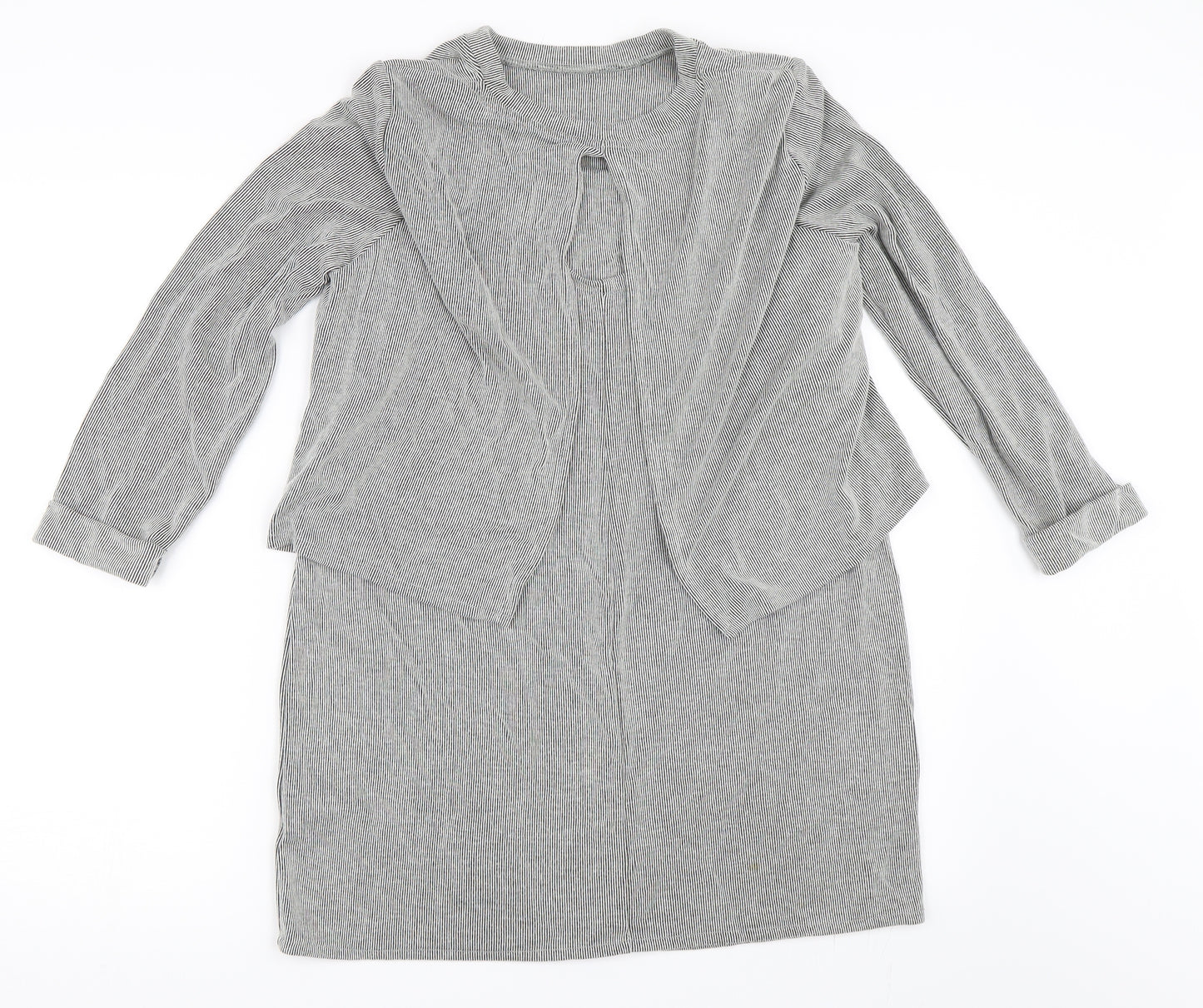 Topshop Womens Grey Striped  Jumper Dress  Size 12