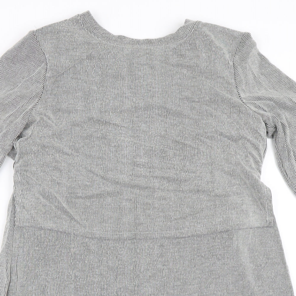 Topshop Womens Grey Striped  Jumper Dress  Size 12