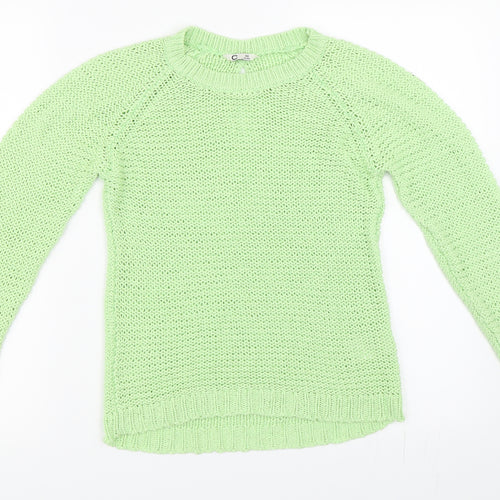 Preworn Girls Green   Pullover Jumper Size 10 Years