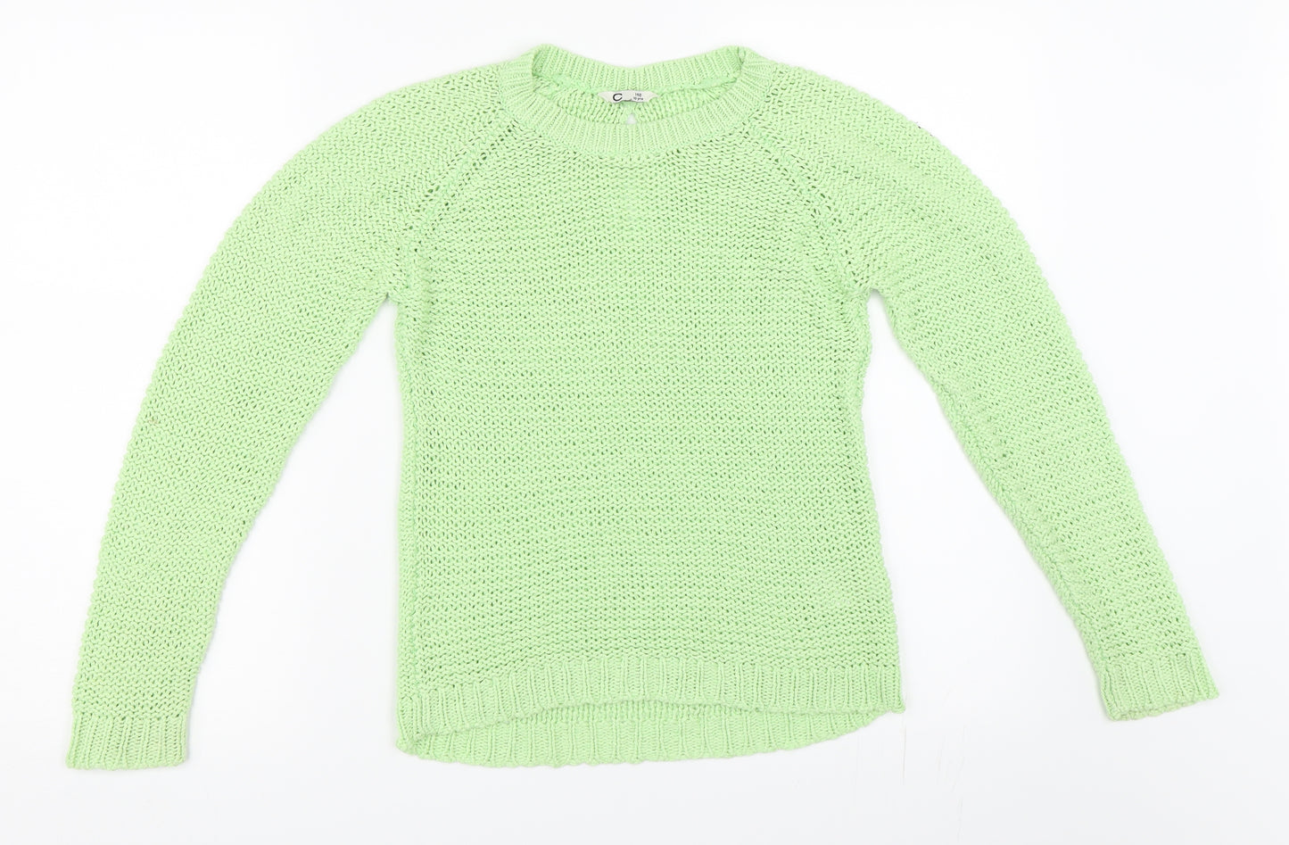 Preworn Girls Green   Pullover Jumper Size 10 Years