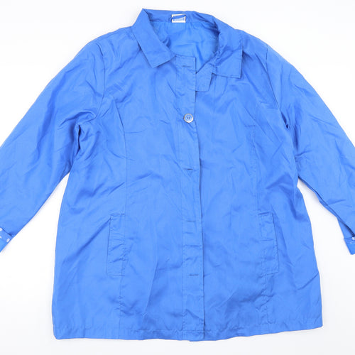 Anne De Lancay Womens Blue   Jacket Coat Size L