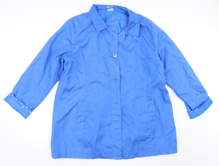 Anne De Lancay Womens Blue   Jacket Coat Size L