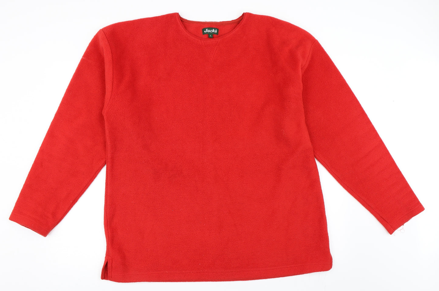 Jacks Mens Red  Fleece Pullover Jumper Size L