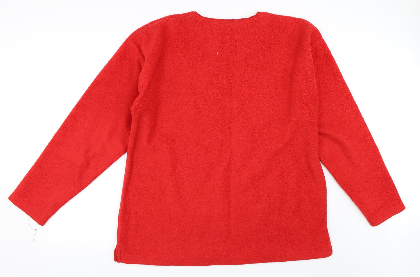 Jacks Mens Red  Fleece Pullover Jumper Size L
