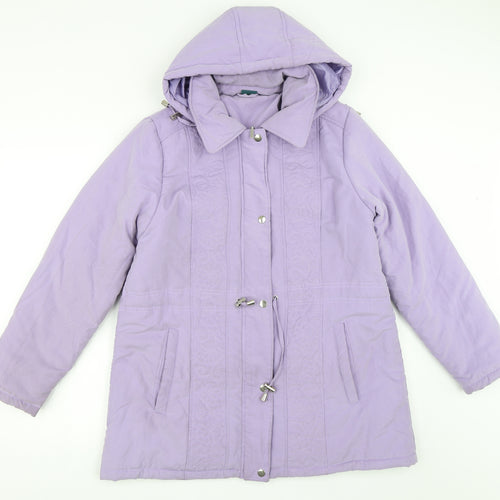 Amber Womens Purple   Parka Coat Size 12