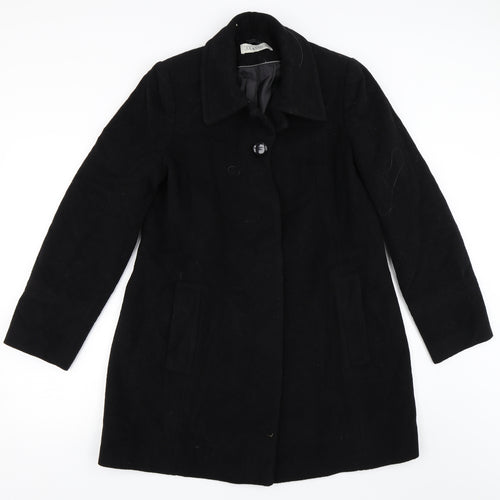BHS Womens Black   Overcoat Coat Size 14